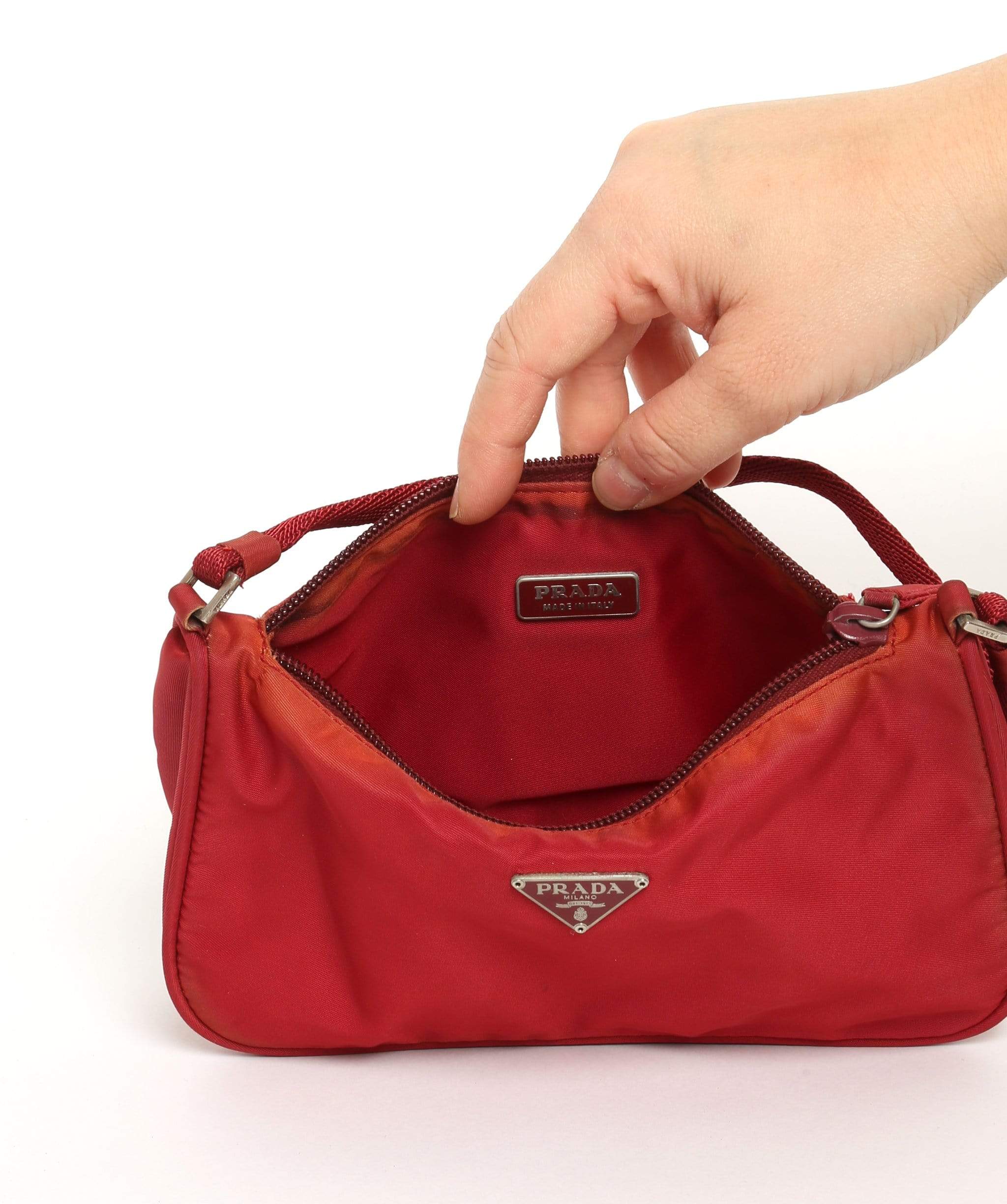 Prada Prada Red Nylon Pouch Bag 58