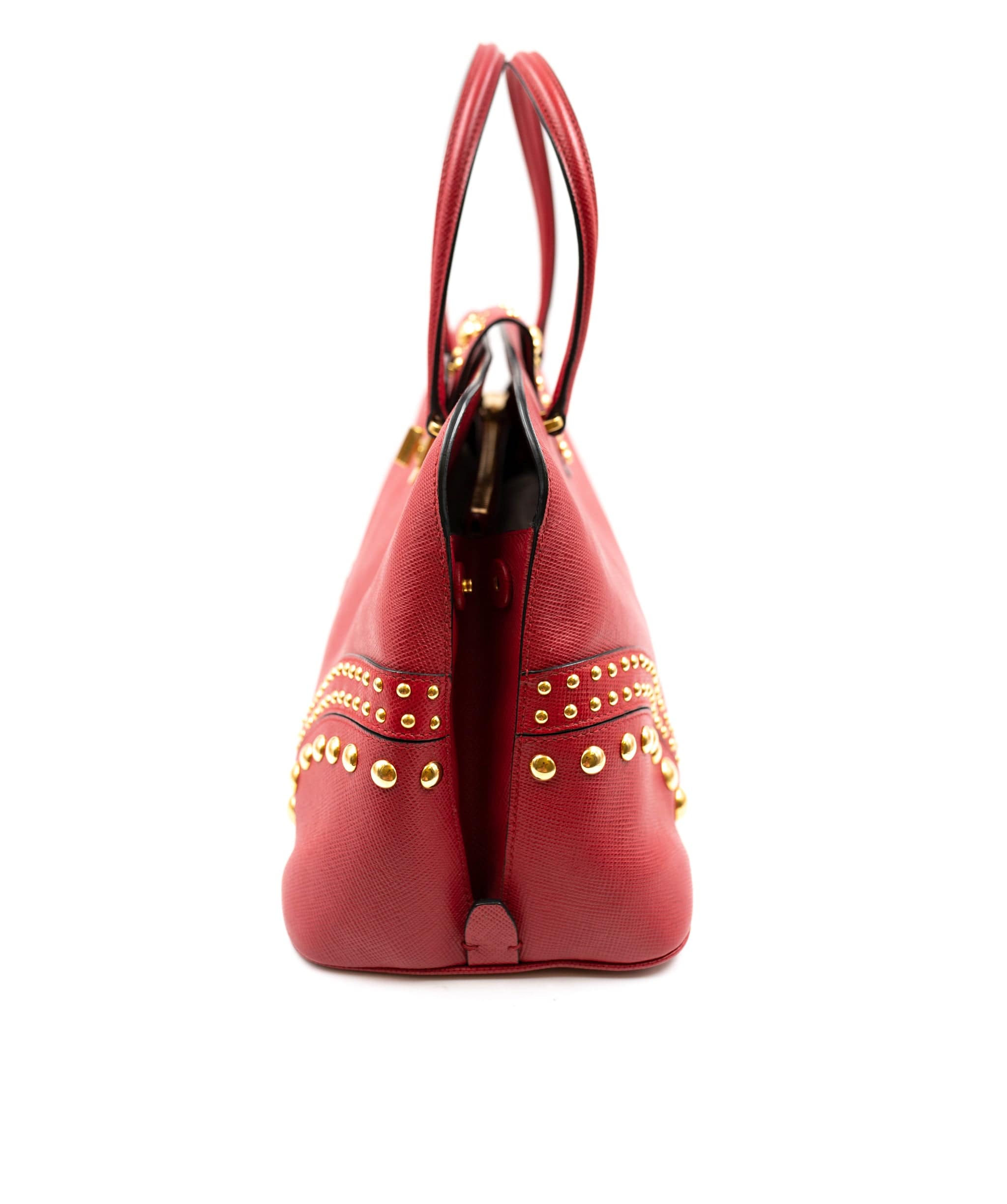 Prada Prada red tote with gold stud Limited edition AGC1344