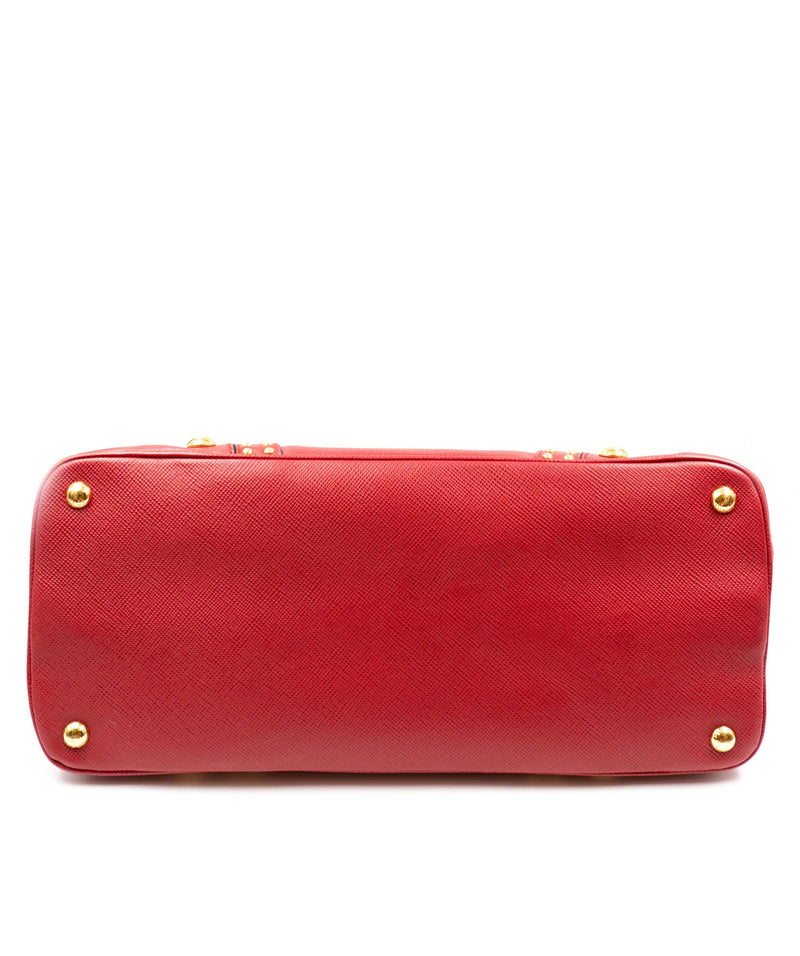 Prada red leather online bag