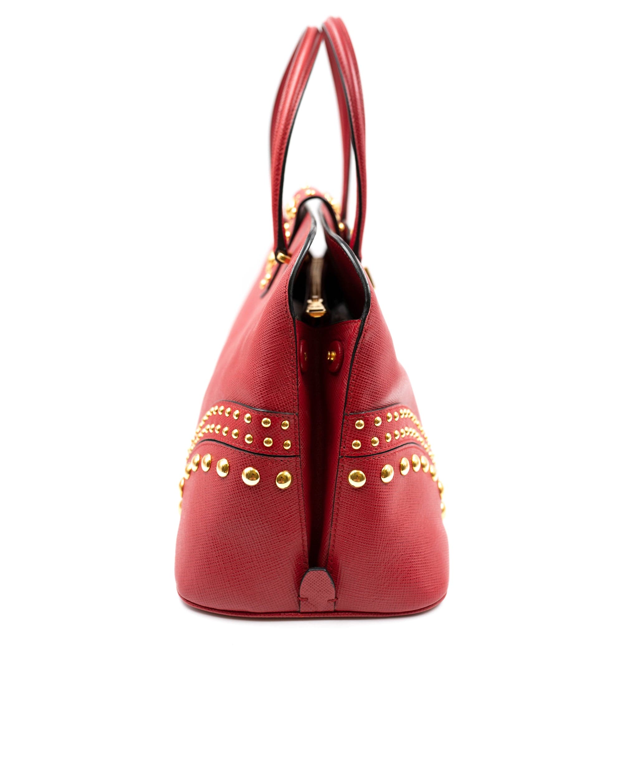 Prada Prada red tote with gold stud Limited edition AGC1344