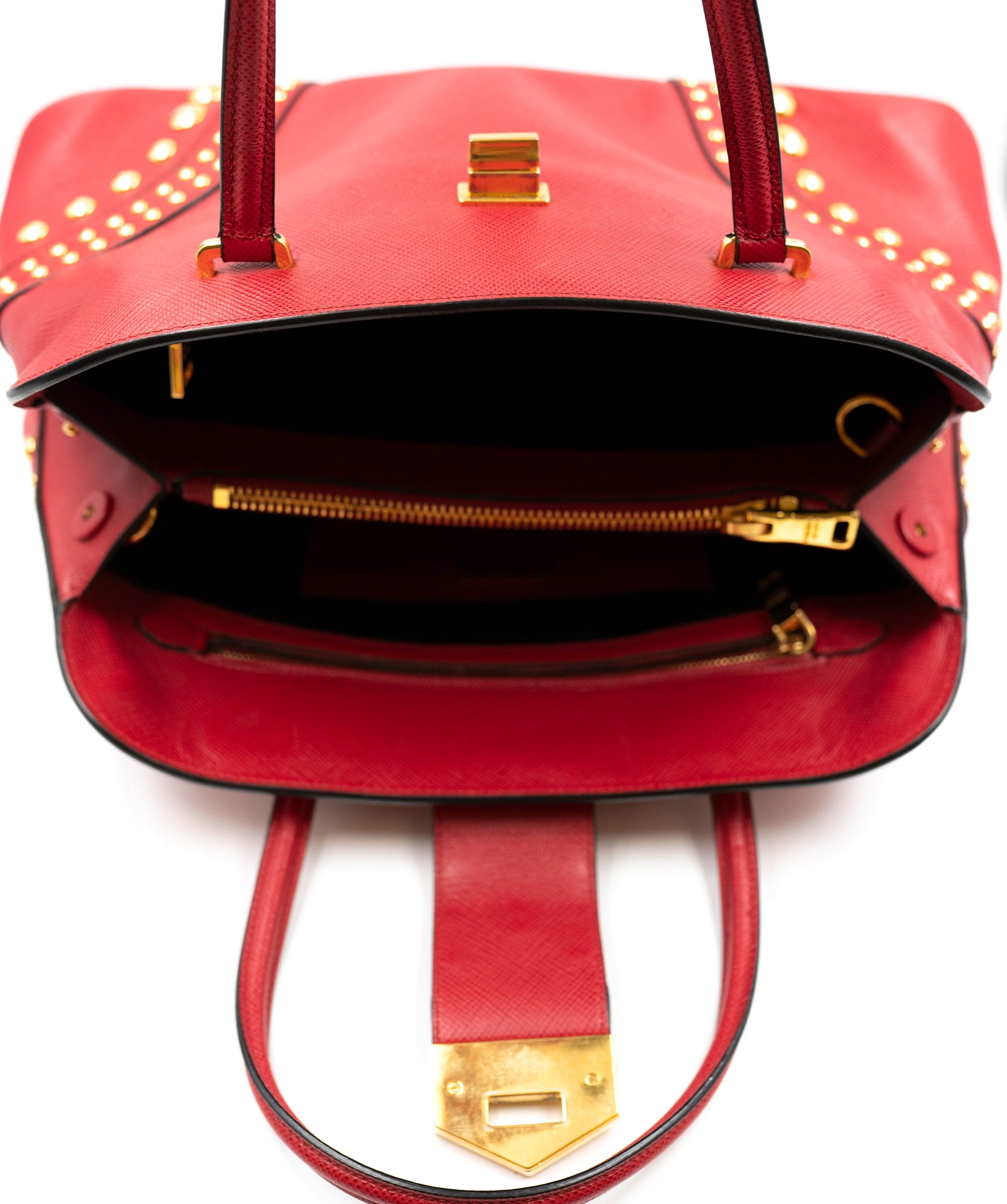 Prada Prada red tote with gold stud Limited edition AGC1344