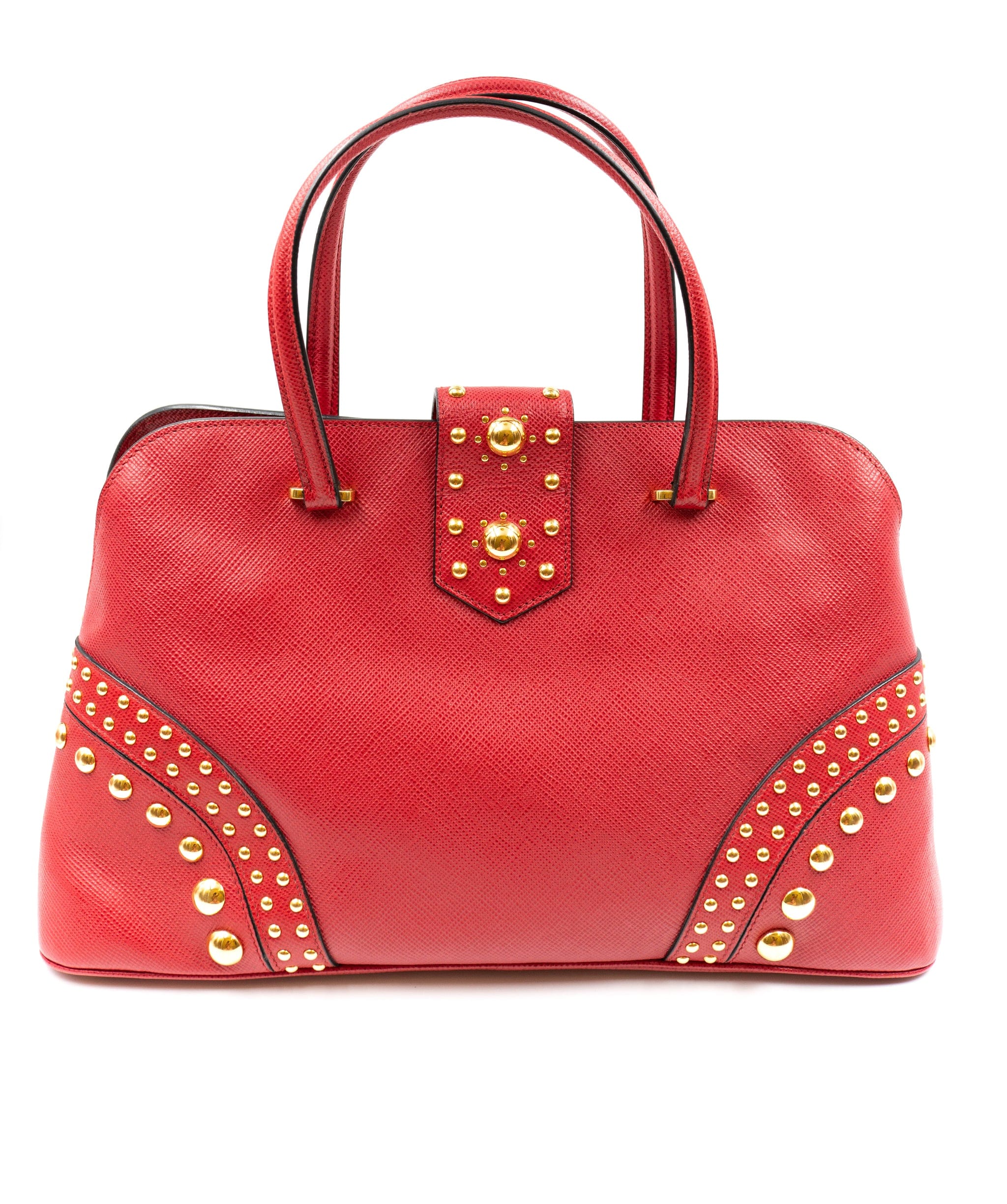 Prada Prada red tote with gold stud Limited edition AGC1344