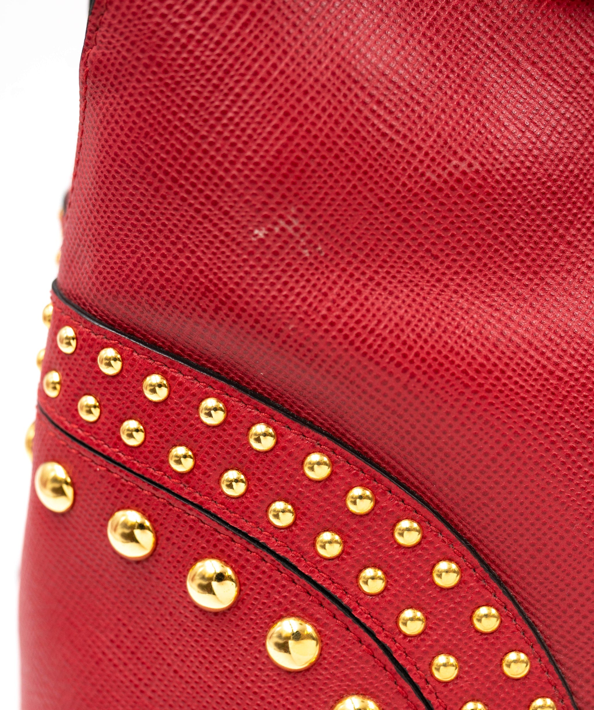 Prada Prada red tote with gold stud Limited edition AGC1344