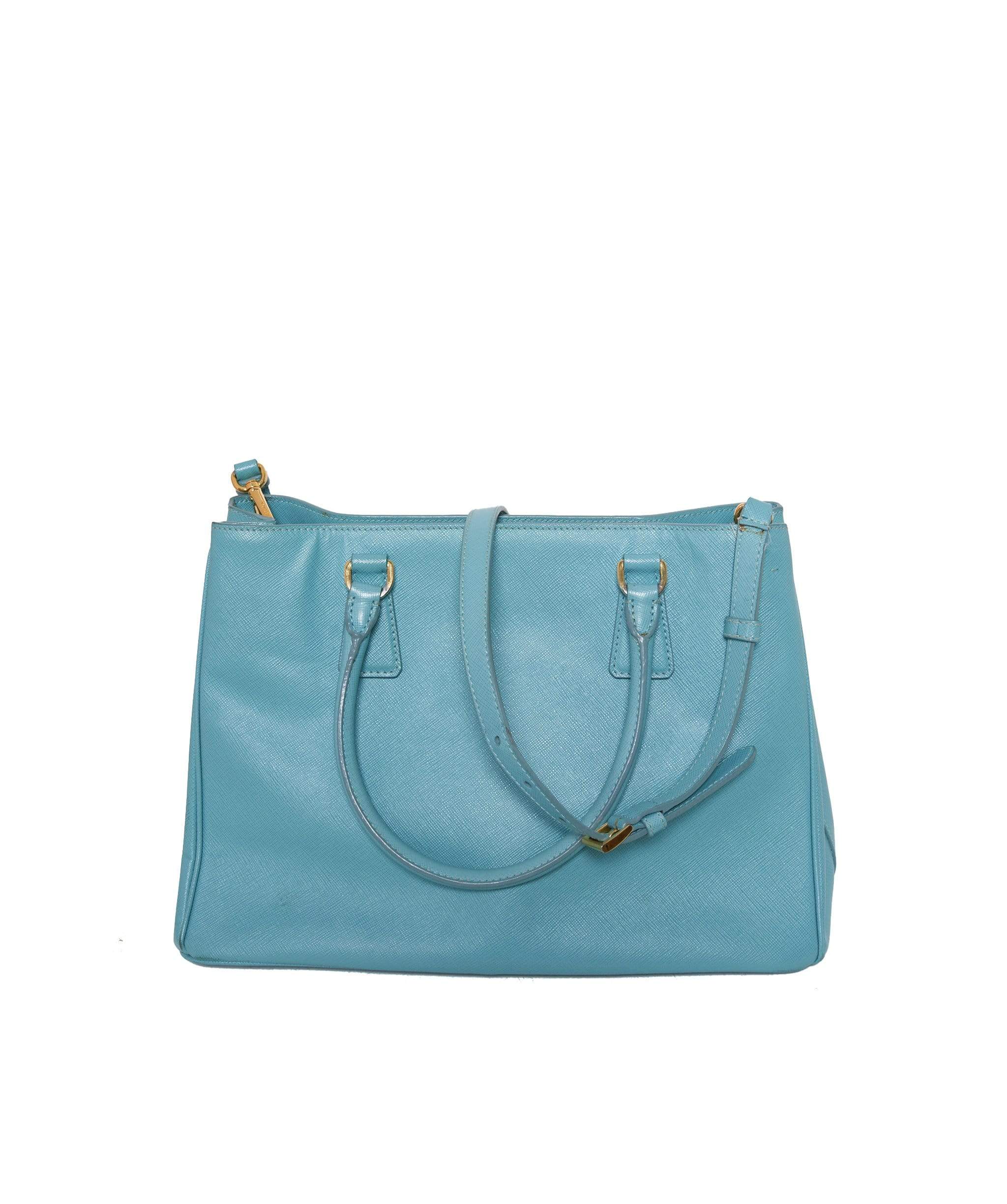 Prada Prada Saffiano Blue Leather Tote - ADL1241