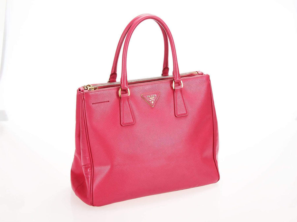 PRADA Galleria Large Double Zip Saffiano Leather Tote Bag Pink