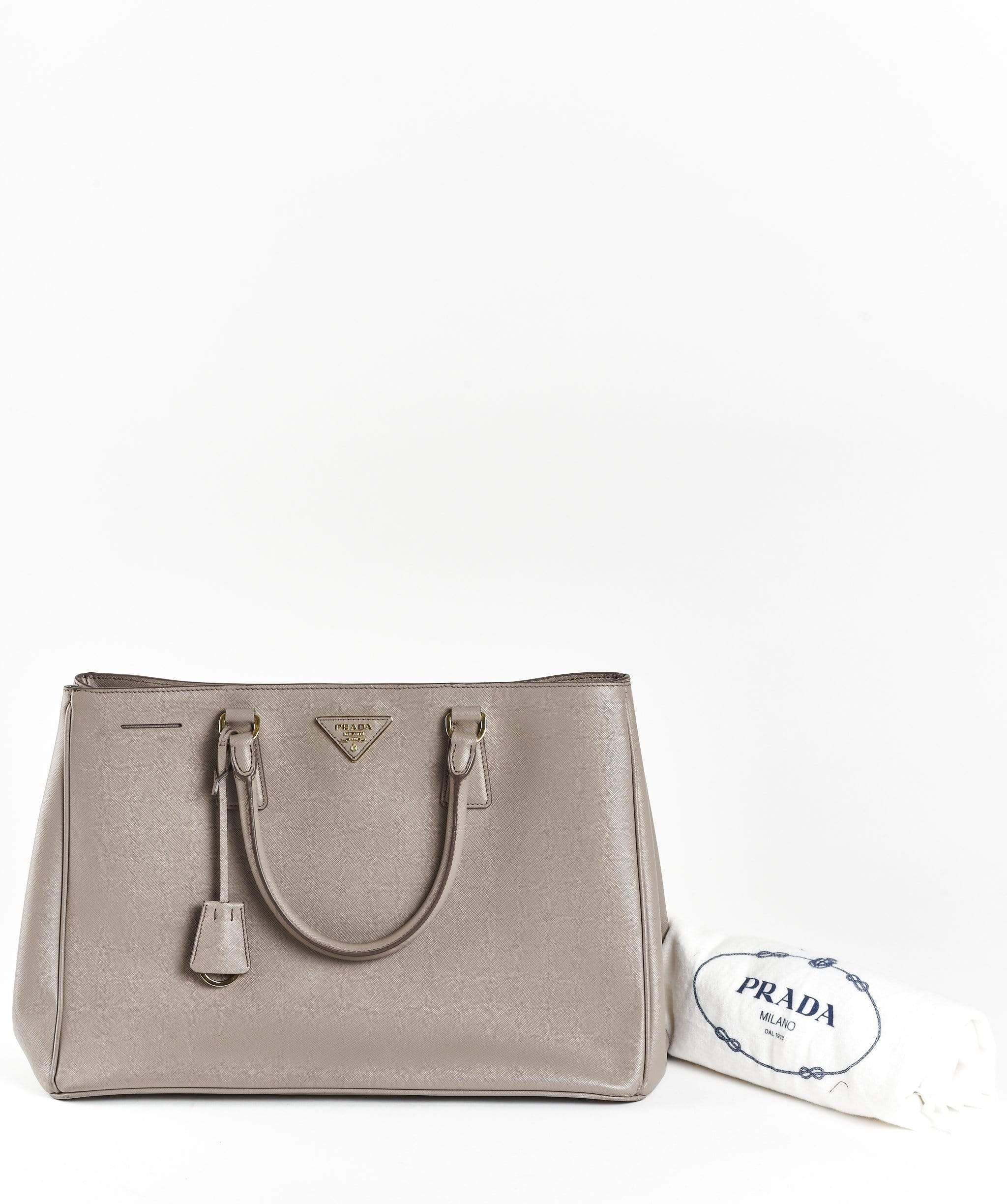 Prada Prada Saffiano Leather Grey Tote Bag