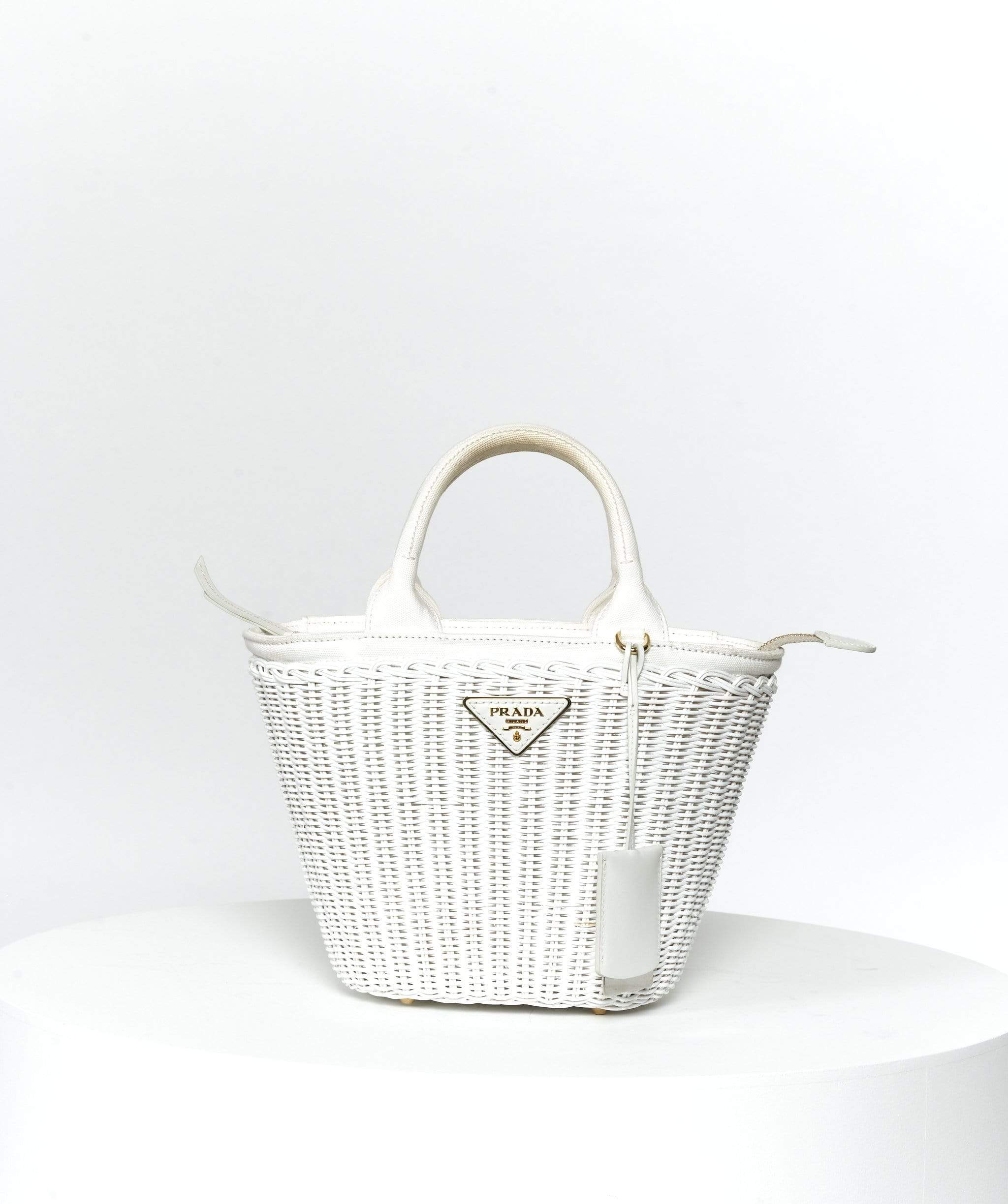 Prada Prada straw wicker bucket bag with strap