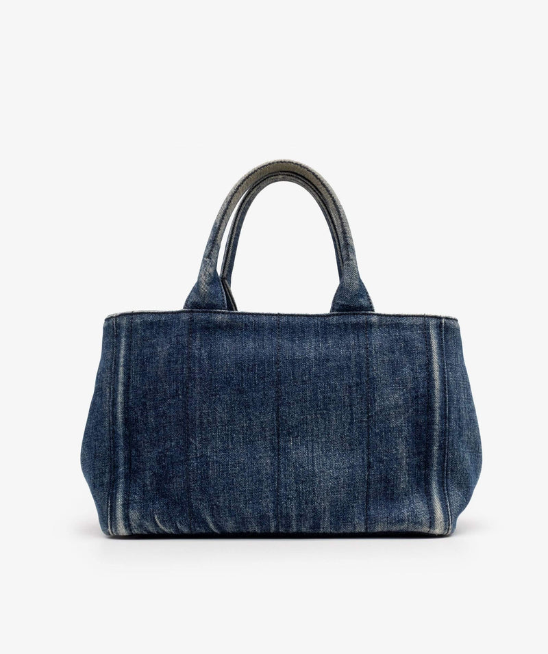 Prada Etiquette Denim Shoulder Bag in Blue | Lyst