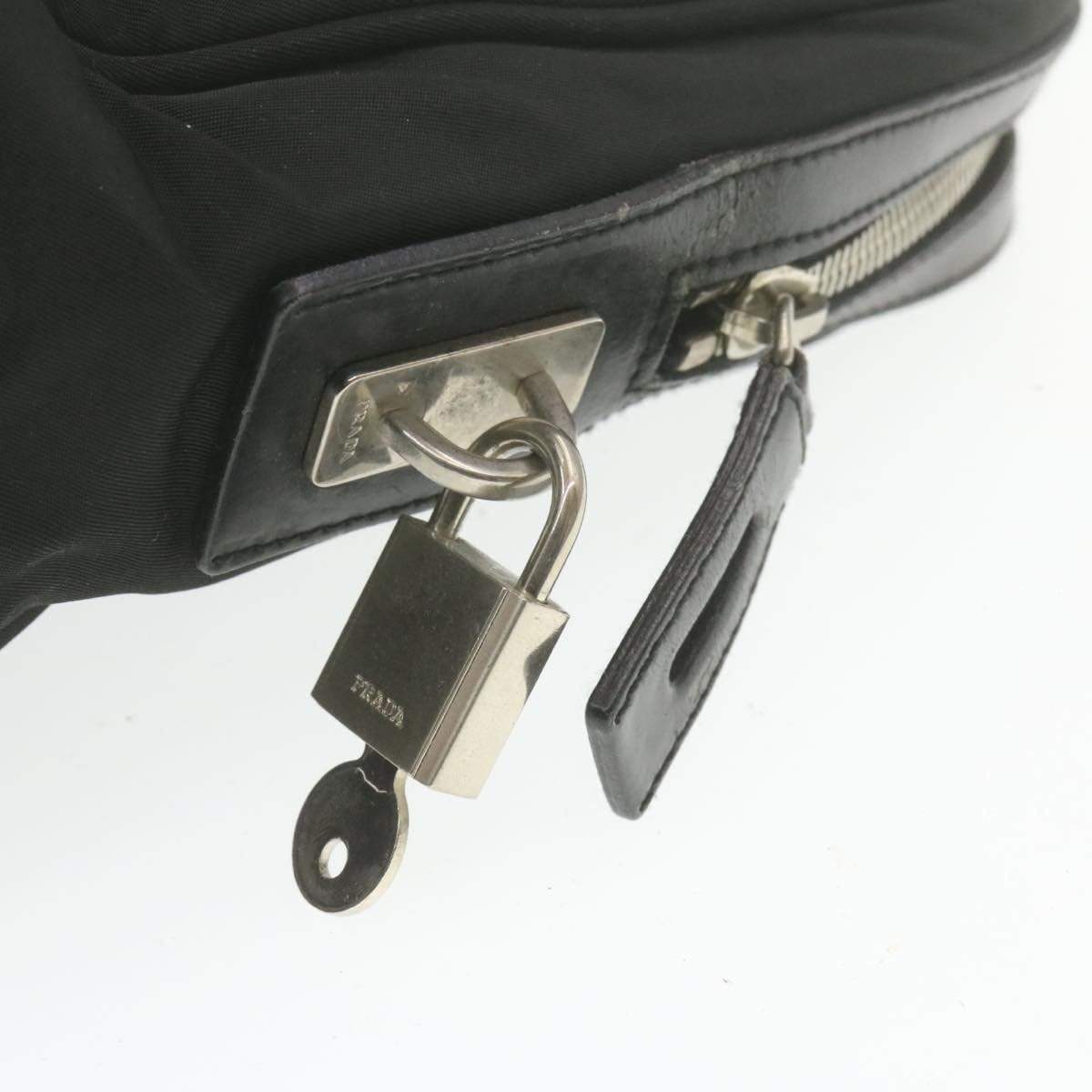 Prada Prada Top Handle Black Nylon Hand bag with Padlock 31