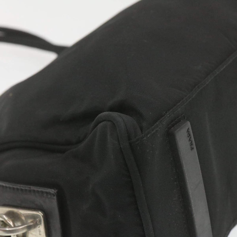 Prada Clear Translucent Handle Black Tessuto Nylon Tote Bag 31pr1223