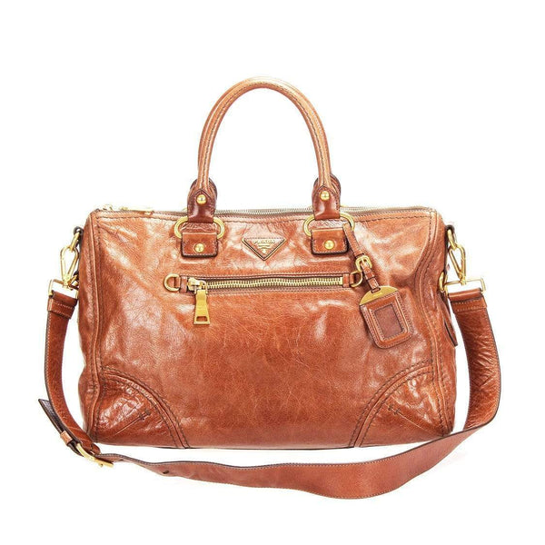 Prada brown leather bag  Brown leather bag, Bags, Leather handbags