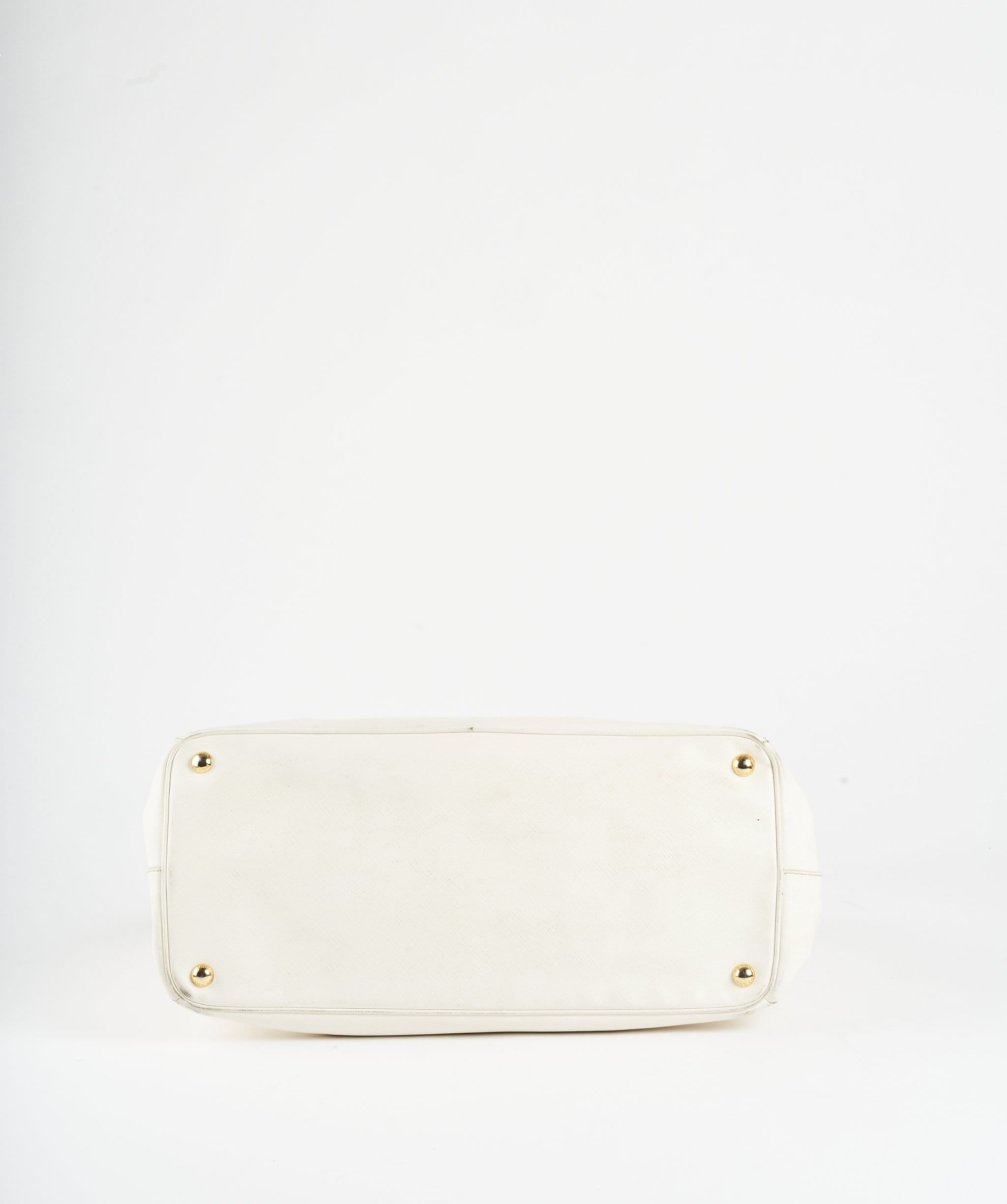 Prada Prada White Saffiano Leather Top Handle Bag