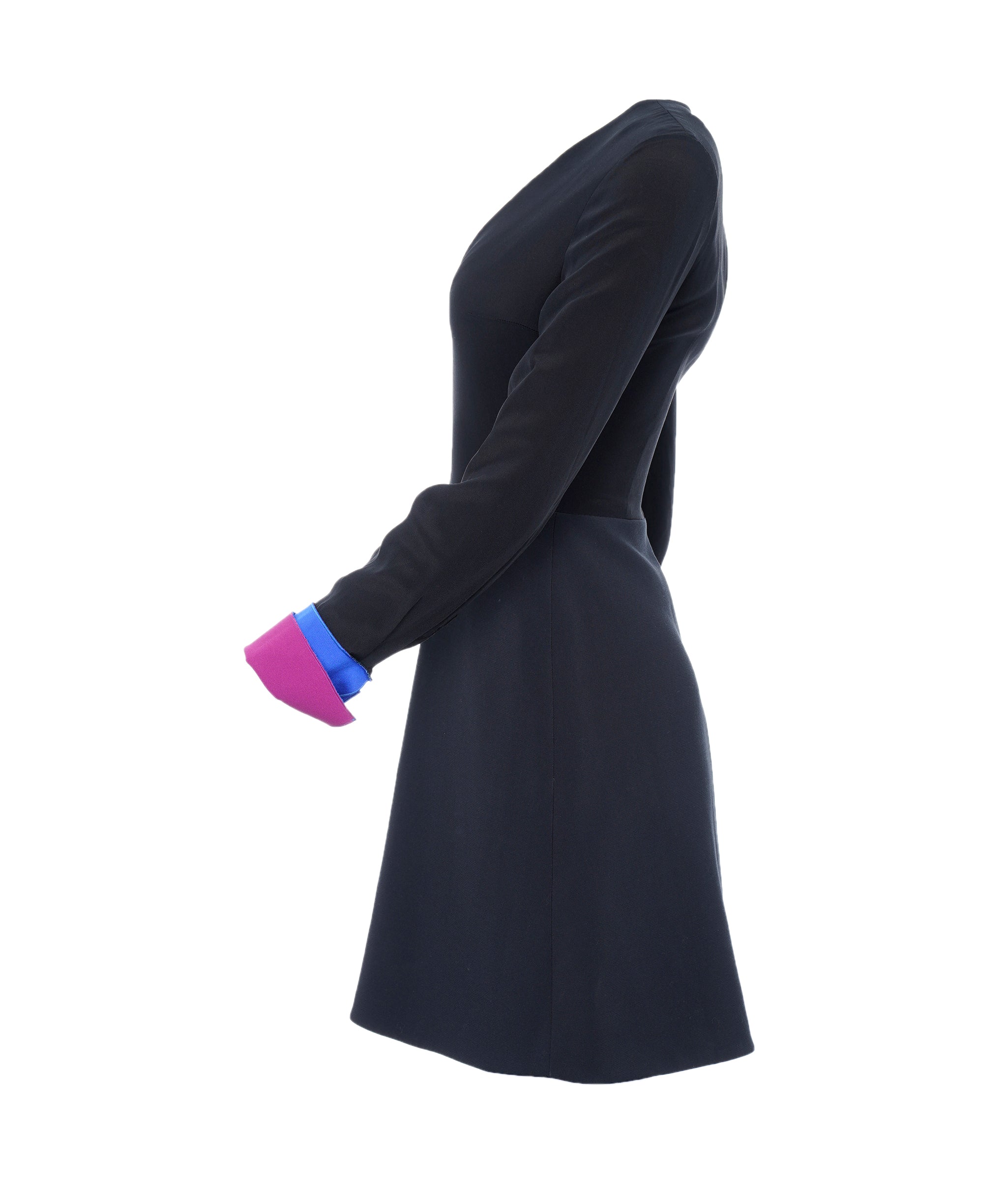 Roksanda Roksanda black and blue sleeves dress, size 8 AEL1128