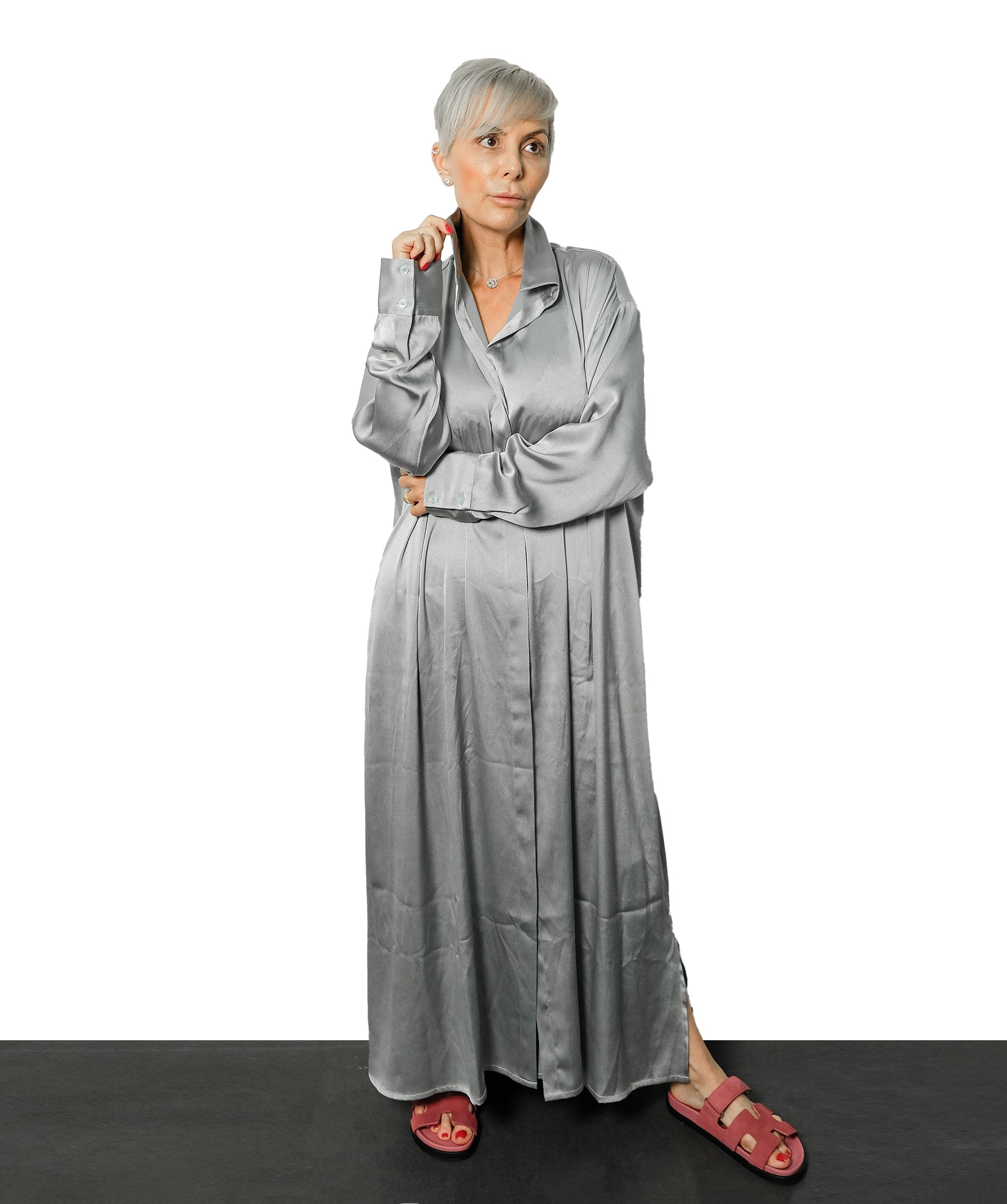 Stanimira Mira Dress Pique Collection Charcoal RJC2111