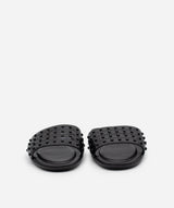 Tods Tods Black Pebbled Slippers Patent 39.5