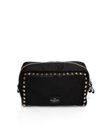 Valentino Valentino black nylon pouch with gold studded detailing MW2090