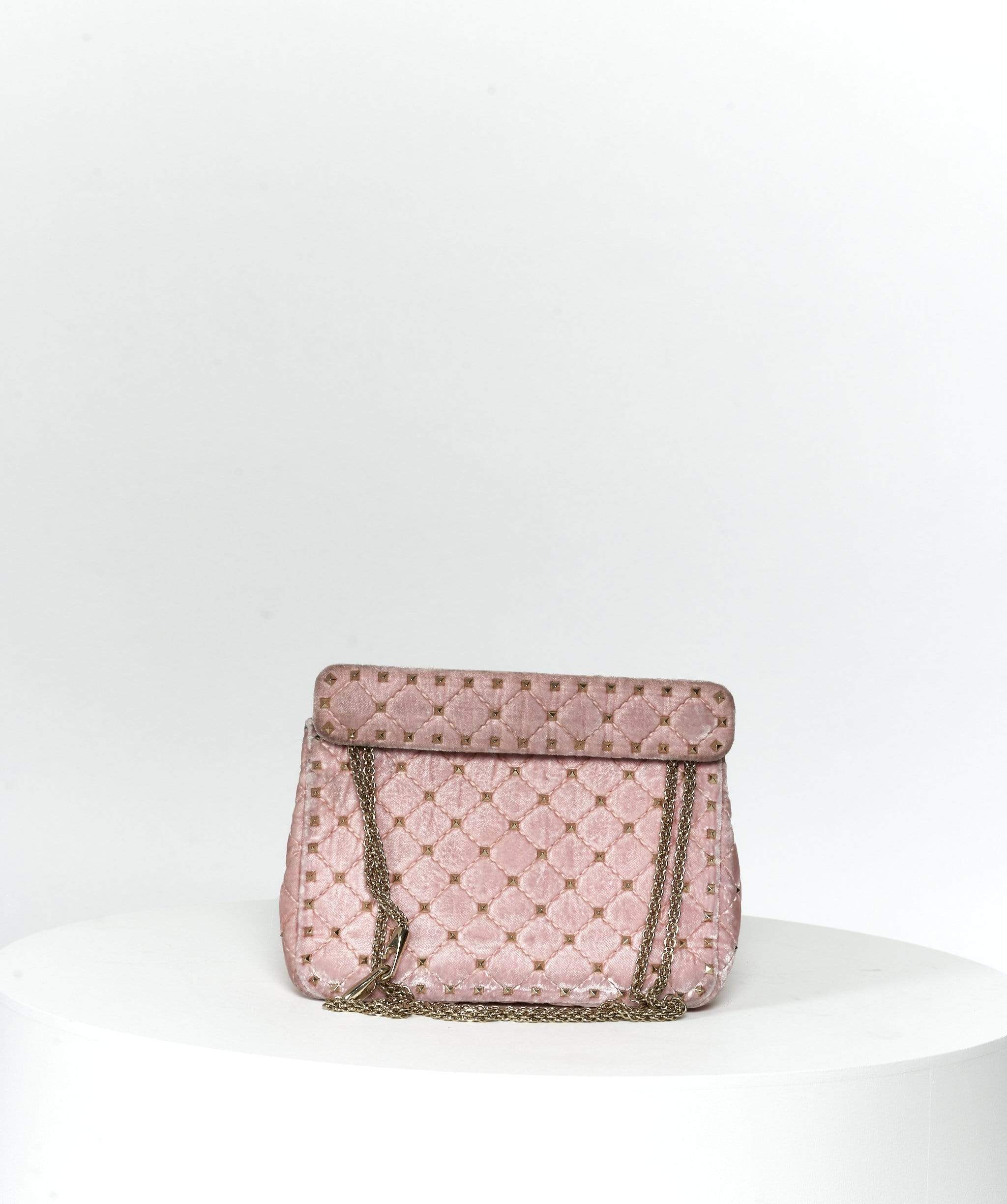 Valentino pink suede rock stud bag garavani – LuxuryPromise