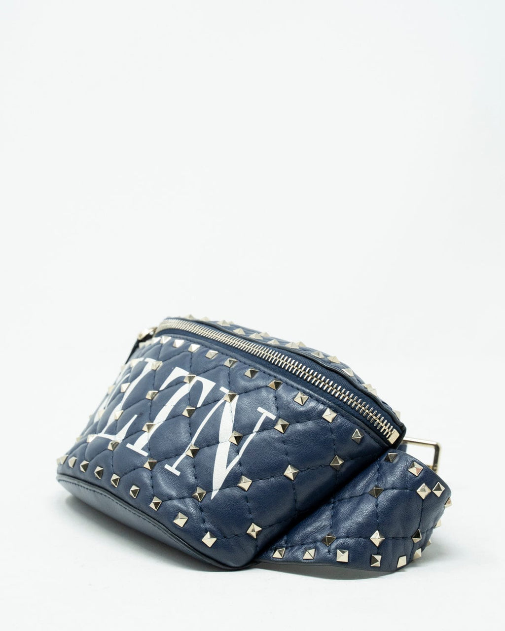 Valentino VLTN Rockstud Navy Leather Waist Bag AGL1938