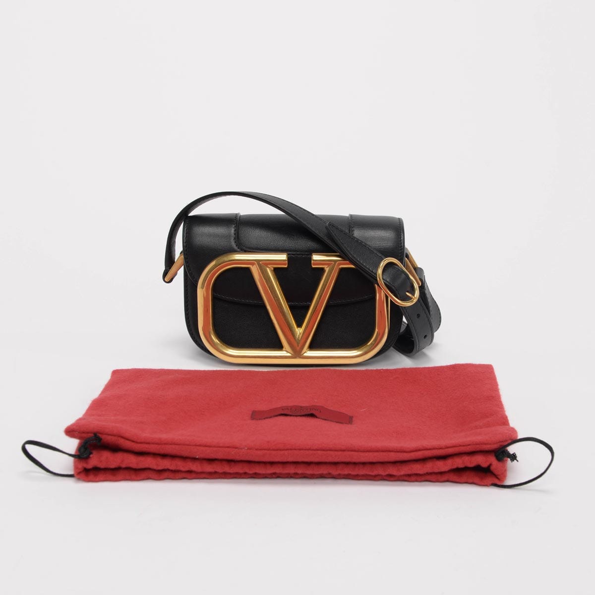 Valentino Valentino Black Smooth Calfskin Small Supervee Bag