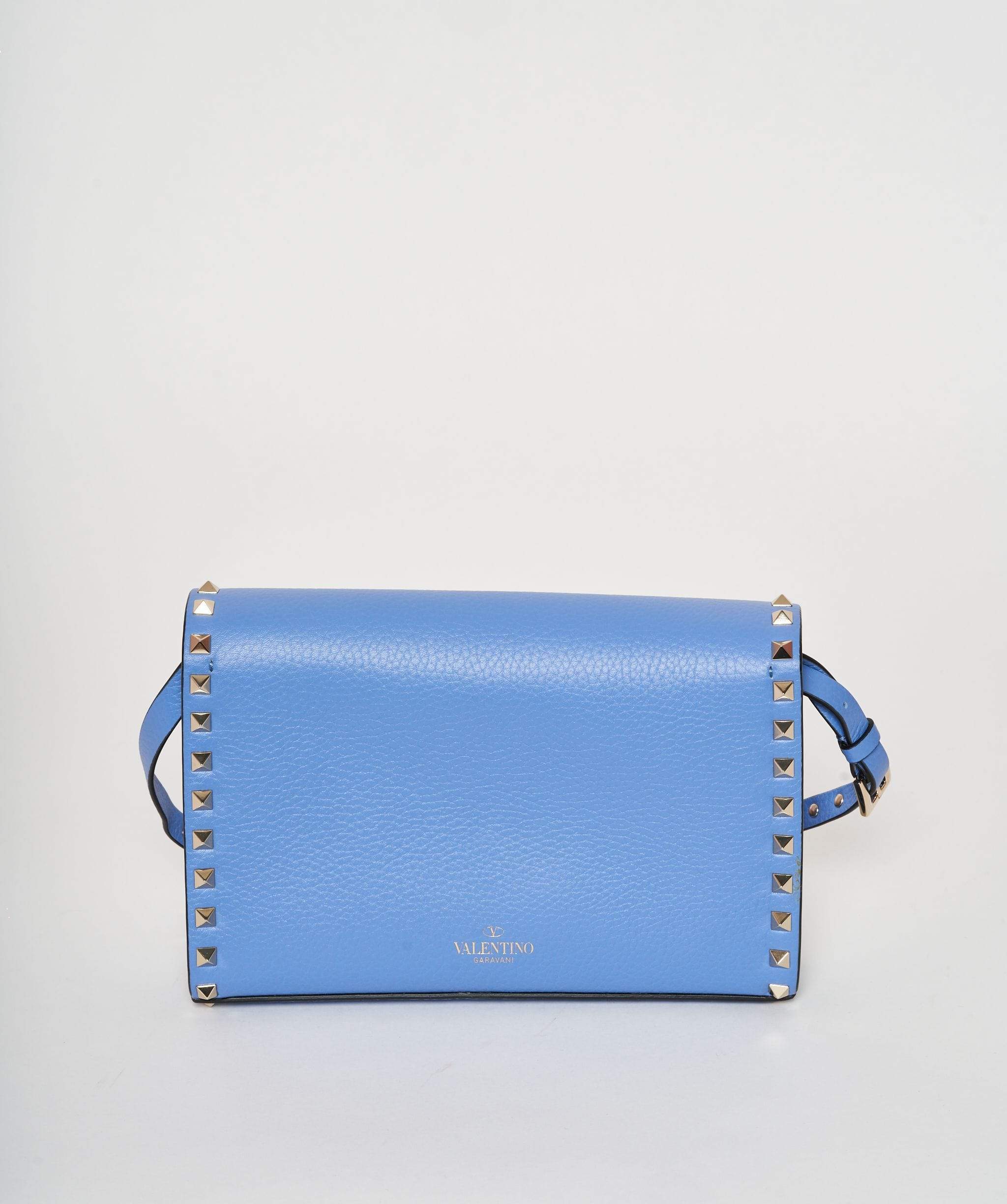 Valentino V Valentino Rockstud Blue Crossbody Bag GHW