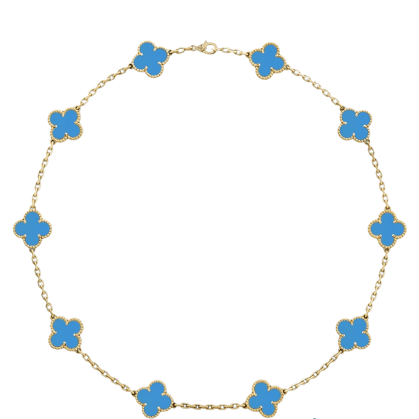 Auth Van Cleef & Arpels Necklace Sweet Alhambra Papillion Turquoise 18K WG  | eBay
