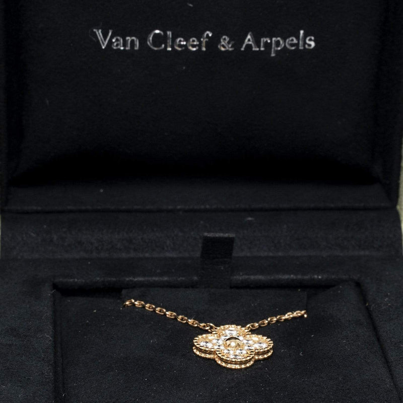 VAN CLEEF & ARPELS 'Vintage Alhambra' Gold Diamond Pendant N