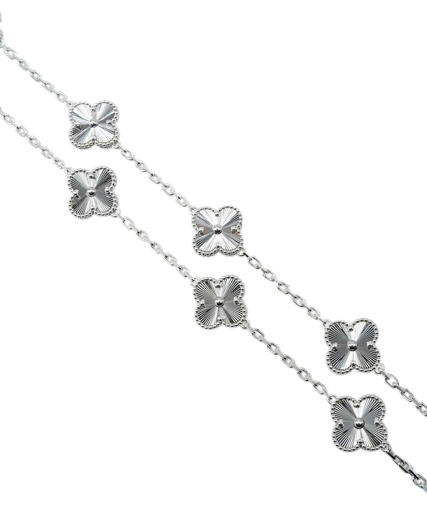 Van Cleef & Arpels Vintage Alhambra guilloche 18ct white gold 20 motif