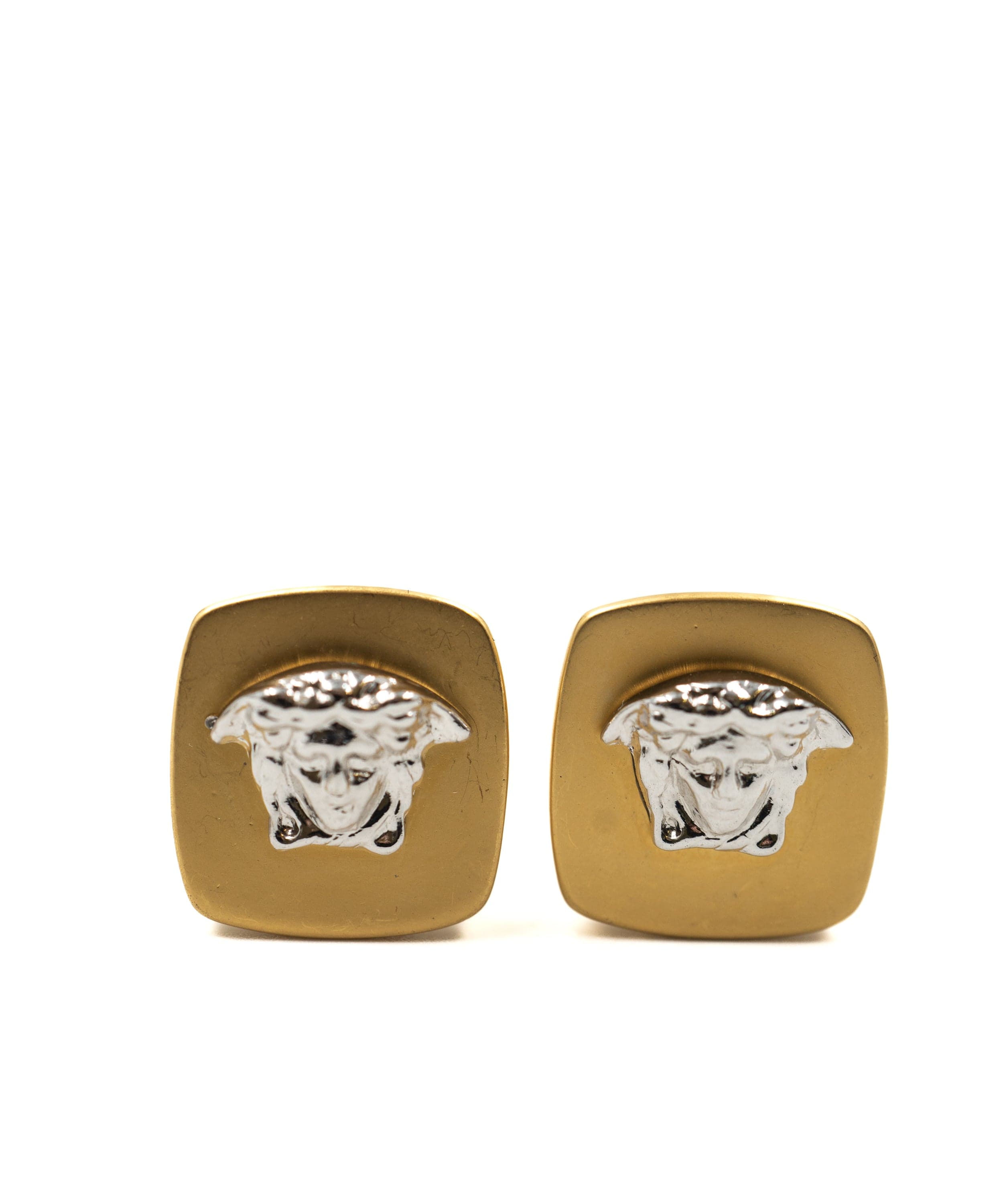 Versace Gianni Versace Silver and Gold Square Medusa Earrings - AGL1748