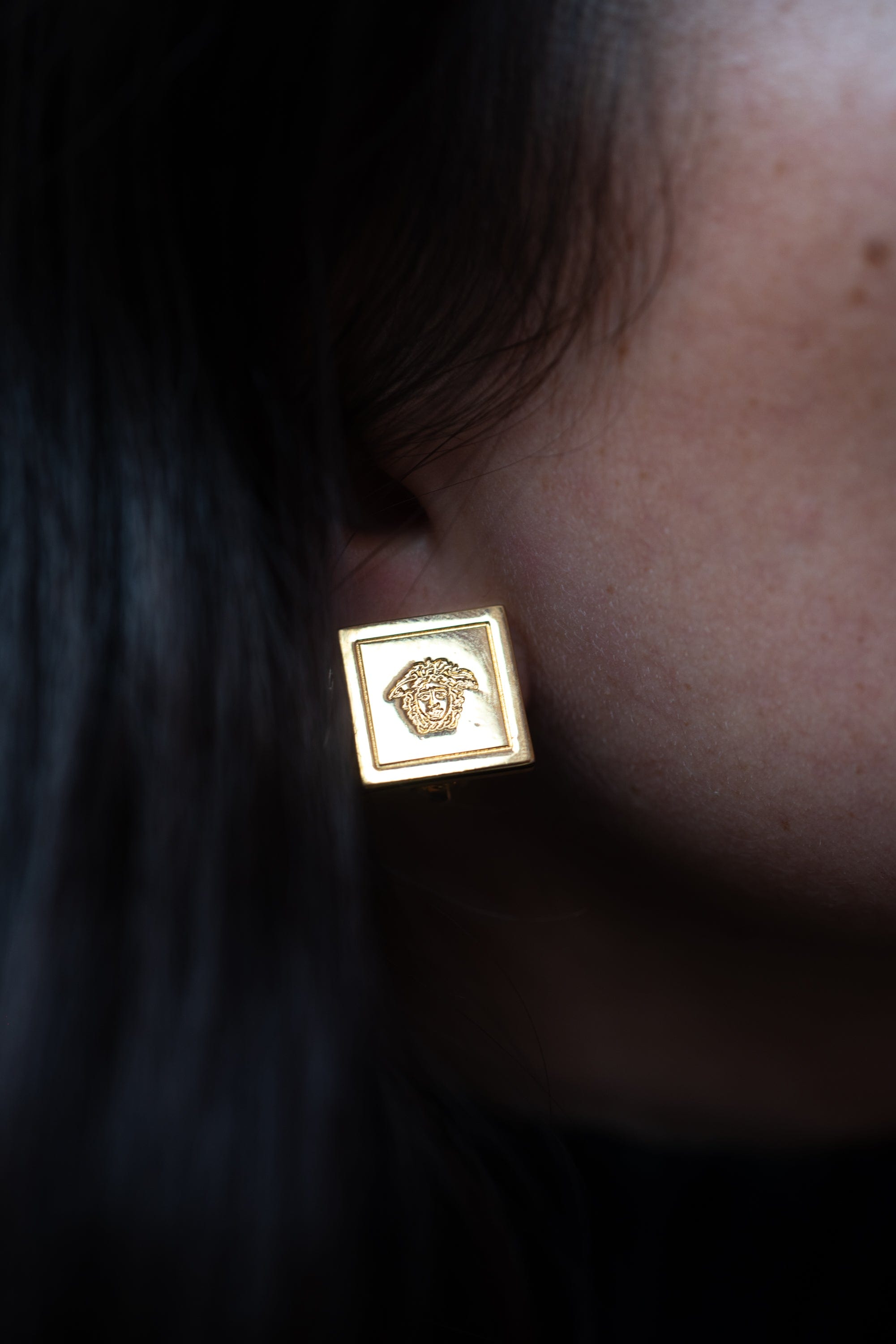 Versace Gianni Versace Square Gold Medusa Earrings - AGL1749
