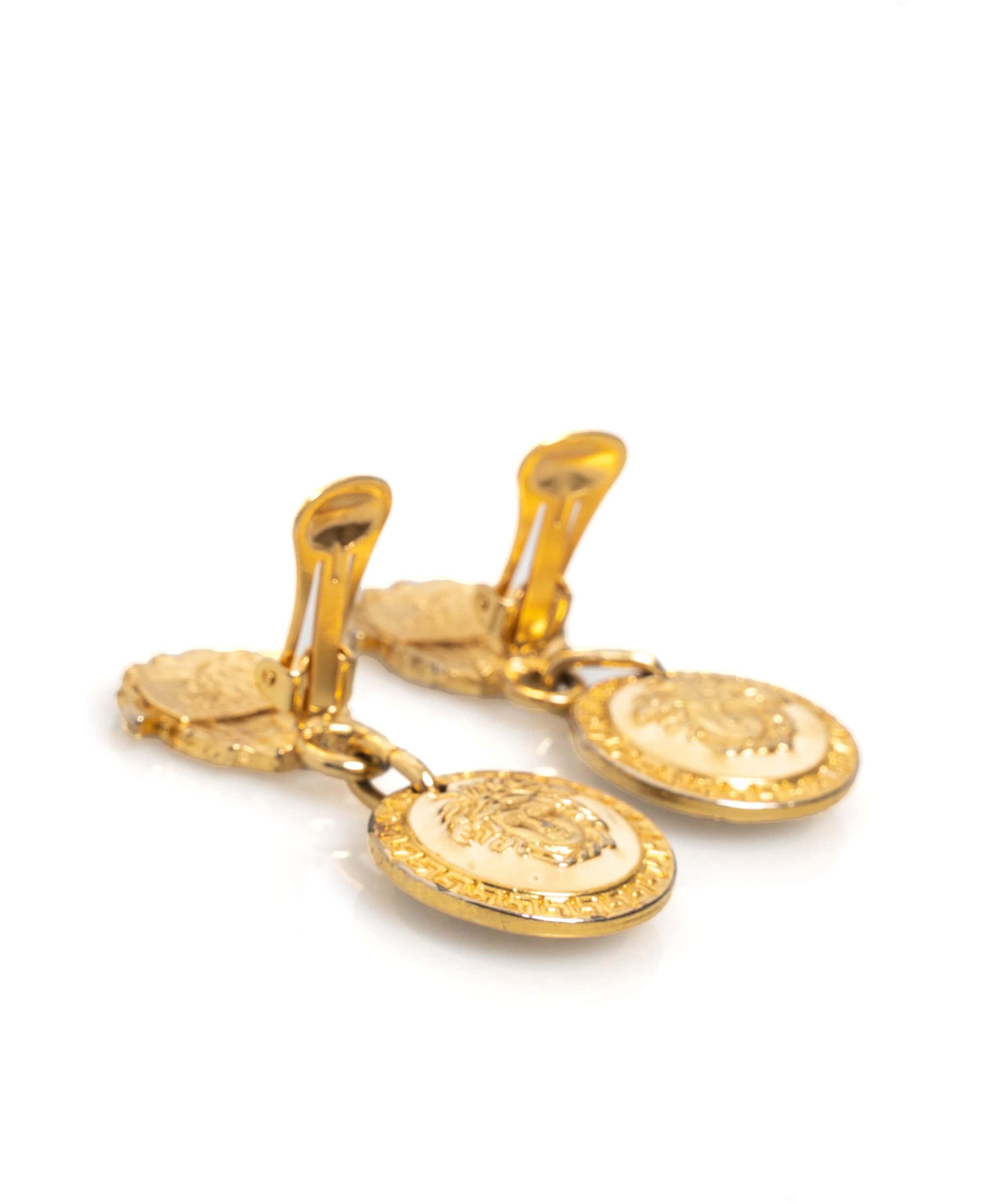 Versace GIANNI VERSACE Vintage Gold Medusa Clip on Earring AWL1080
