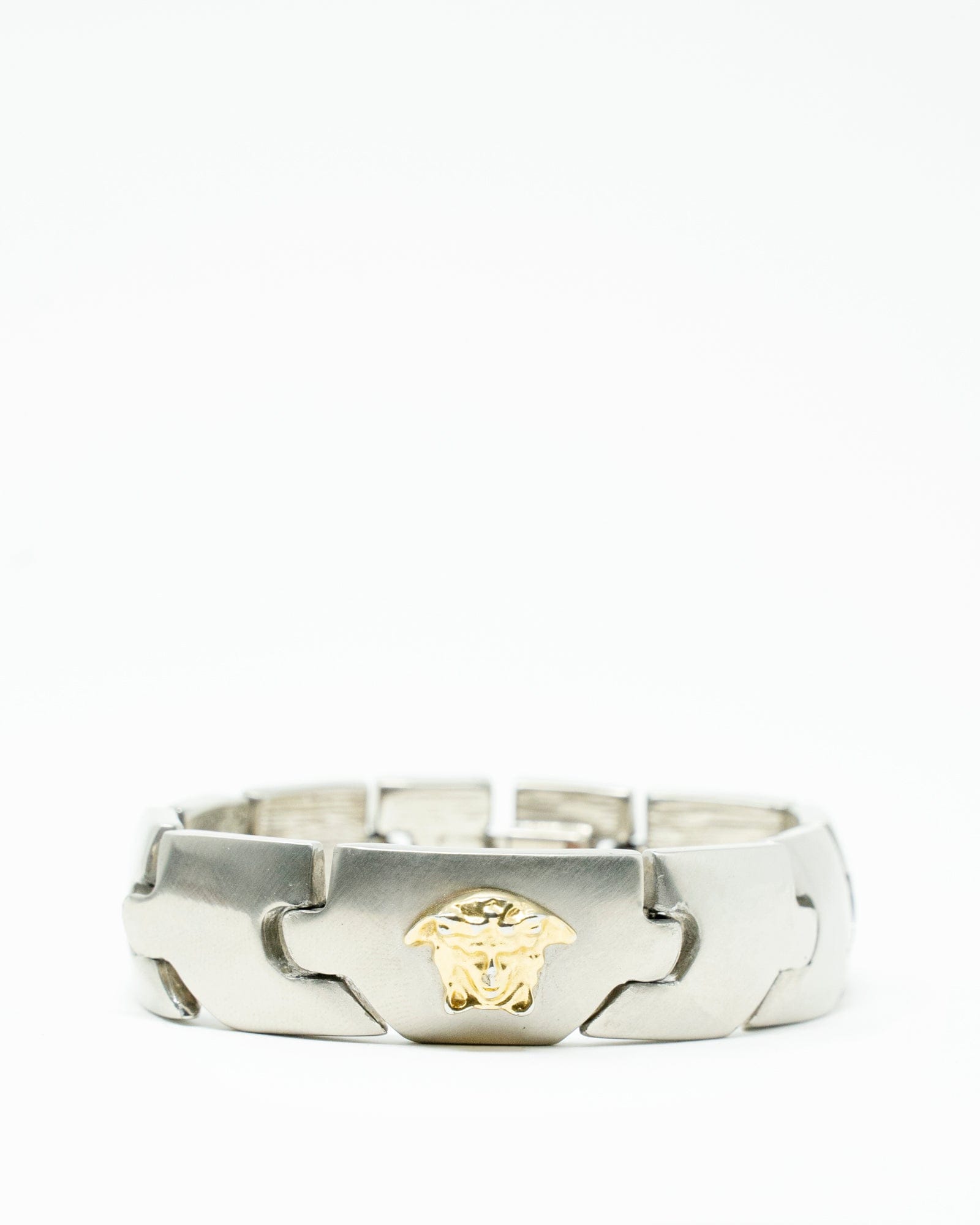 Versace Silver GIANNI VERSACE Bracelet with gold Medusa logo Vintage Y2K
 AEL1006