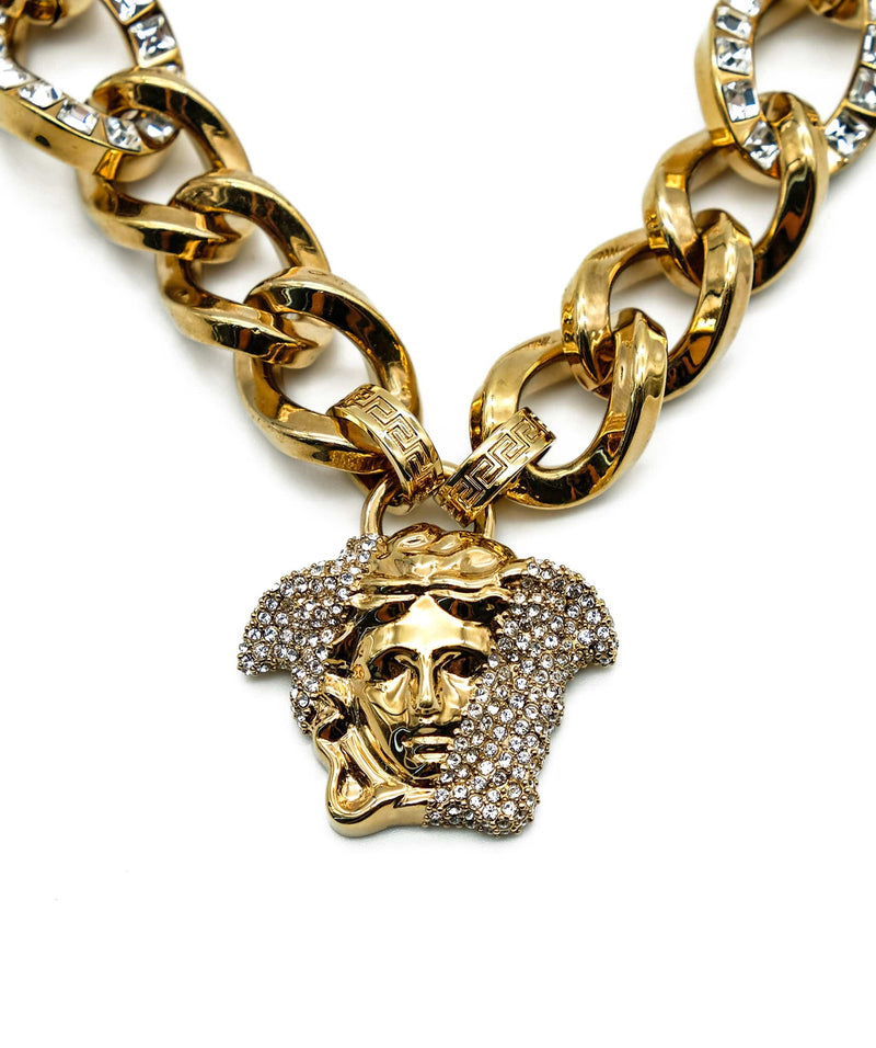 Versace Versace Medusa Head Gold and Strass Necklace RJC1463