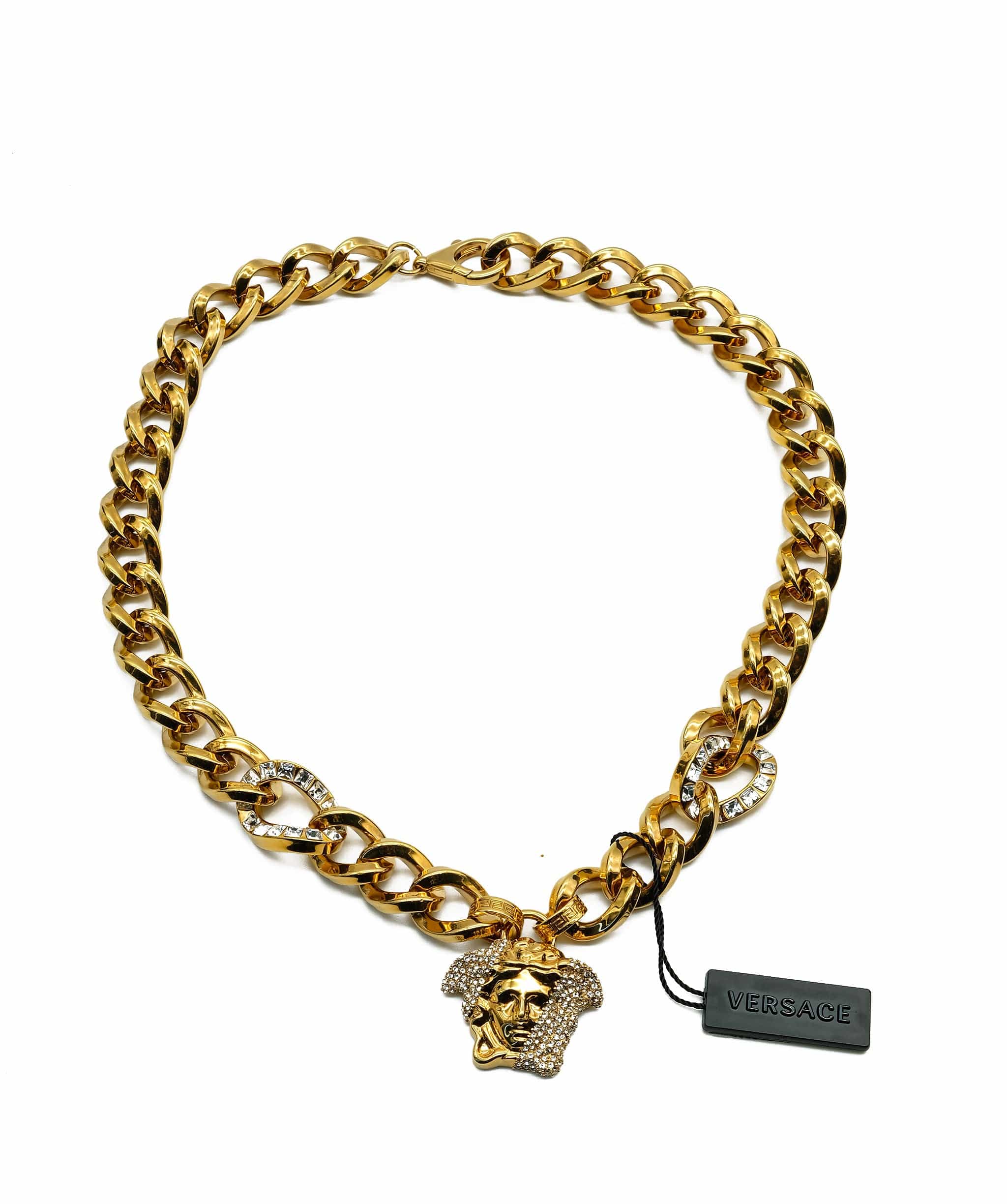 Versace Versace Medusa Head Gold and Strass Necklace RJC1464