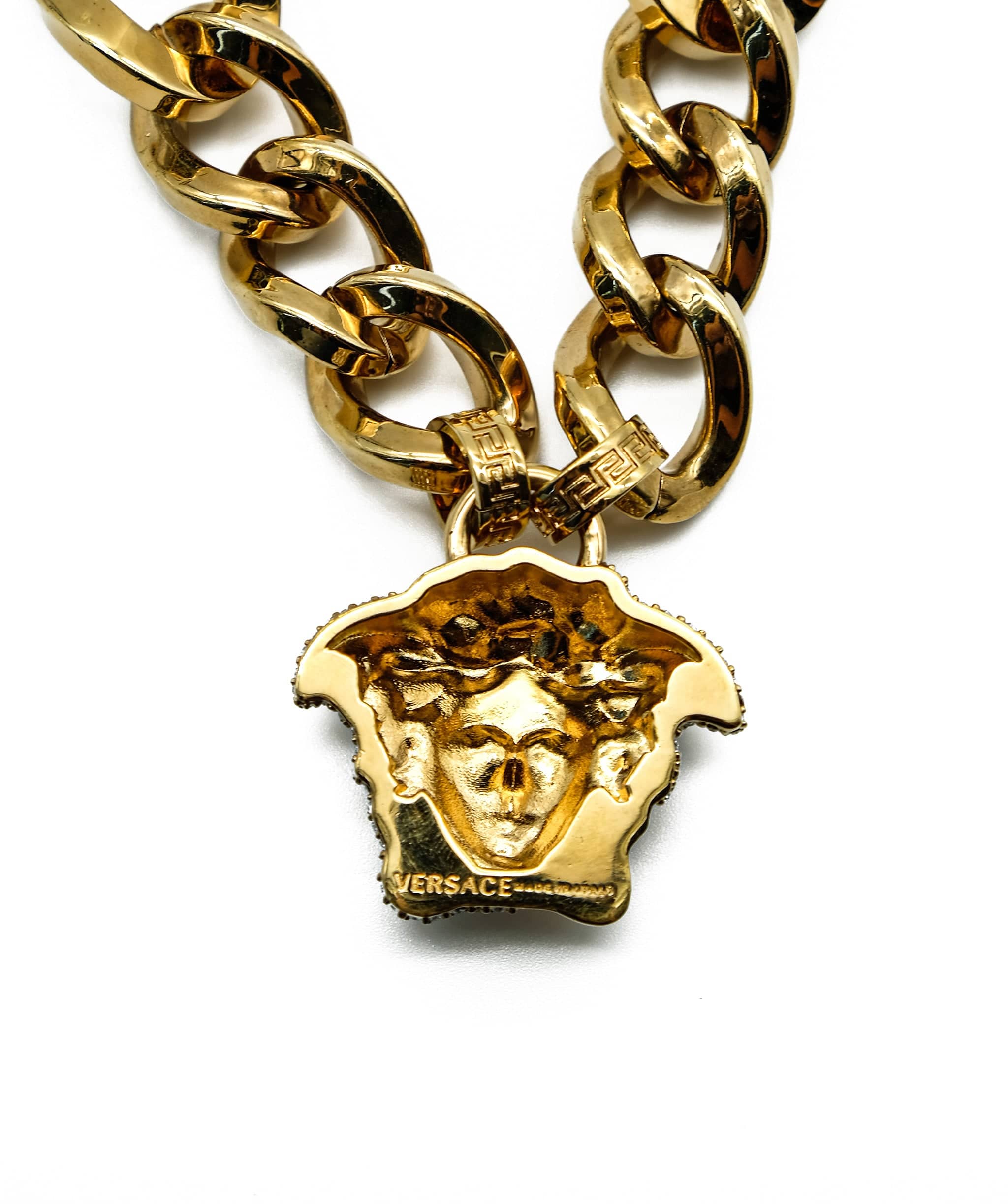 Versace Versace Medusa Head Gold and Strass Necklace RJC1464