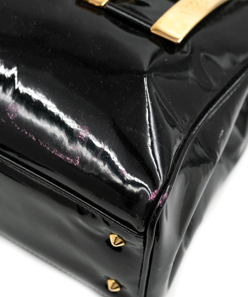 Versace Gianni Versace Black Patent Leather Tote Bag - AGL1643