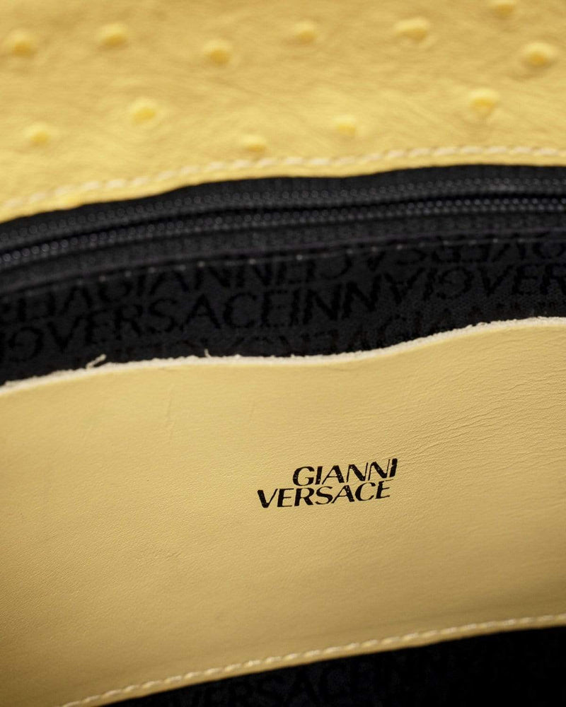 Versace Versace Vintage Embossed Moc Ostrich Leather Shoulder Tote  - AWL2001