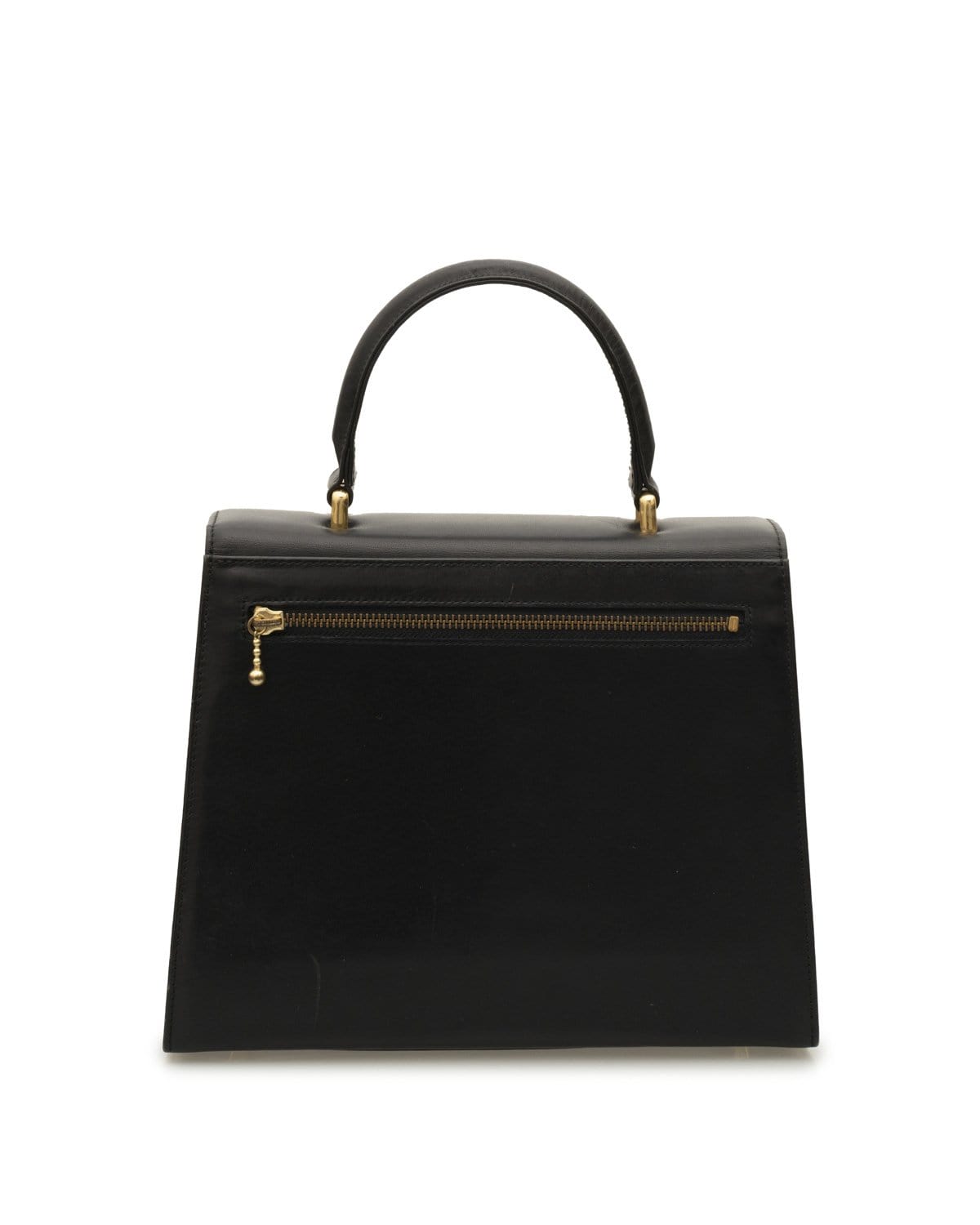 Versace Vintage Gianni Versace classic black handbag with golden buckle motif and a shoulder strap - AWC1093
