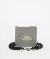 Vivienne Westwood Vivienne Westwood Black Pearl Choker Necklace with Silver Detailing