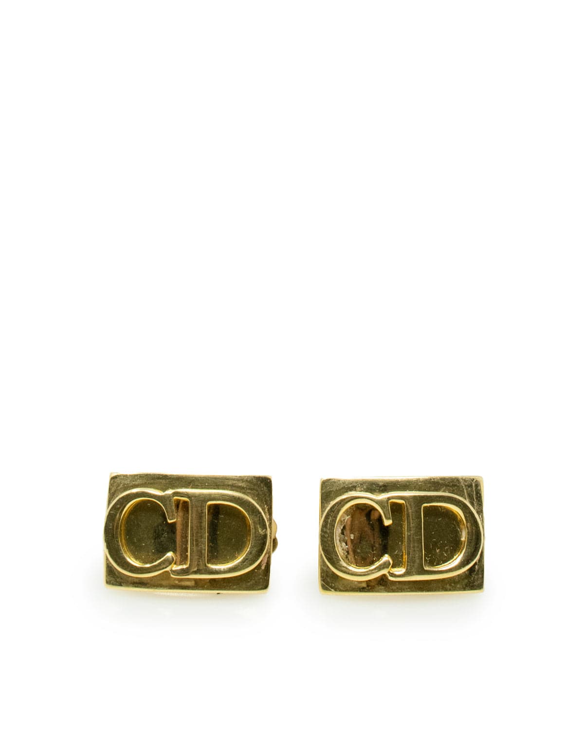 Yves Saint Laurent Dior Vintage CD rectangle logo clip on earrings - AWL3092