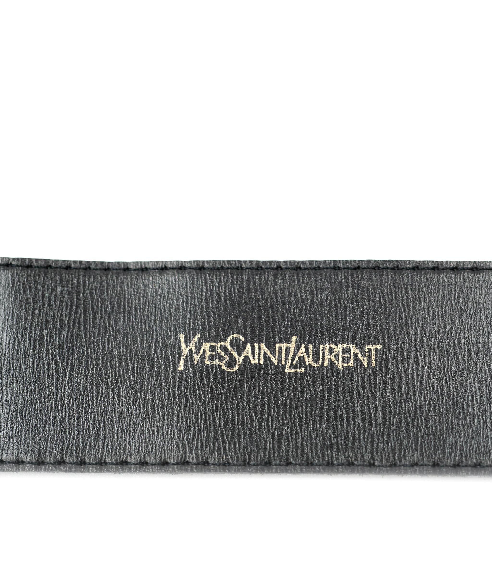 Yves Saint Laurent YSL Black Suede Belt c.1980s - AWL3095