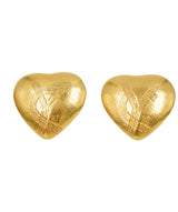 Yves Saint Laurent YSL brushed logo heart earrings - AWL4197