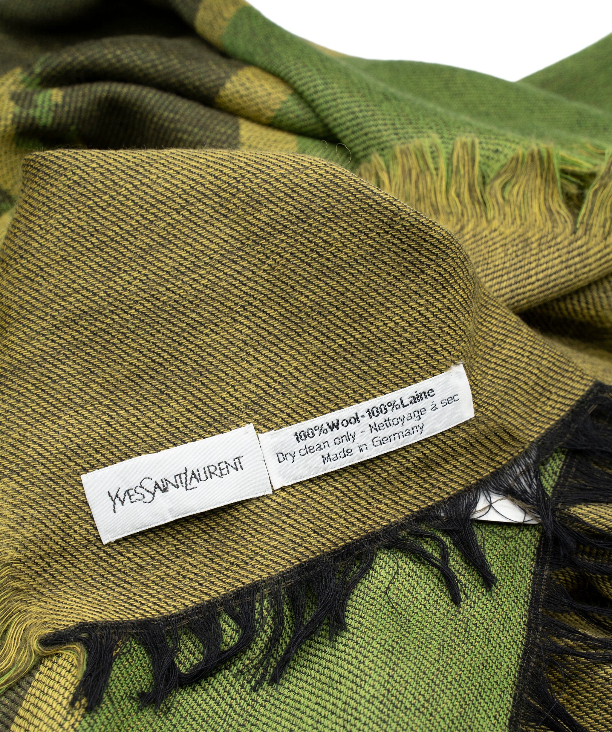 Yves Saint Laurent YSL green scarf ALC0261