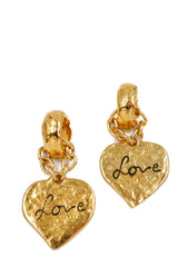 Yves Saint Laurent YSL logo heart earrings - AWL4195