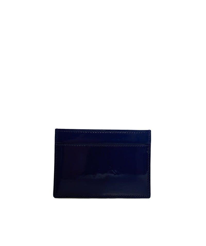 Yves Saint Laurent Ysl patent Blue card holder  - ADL1083