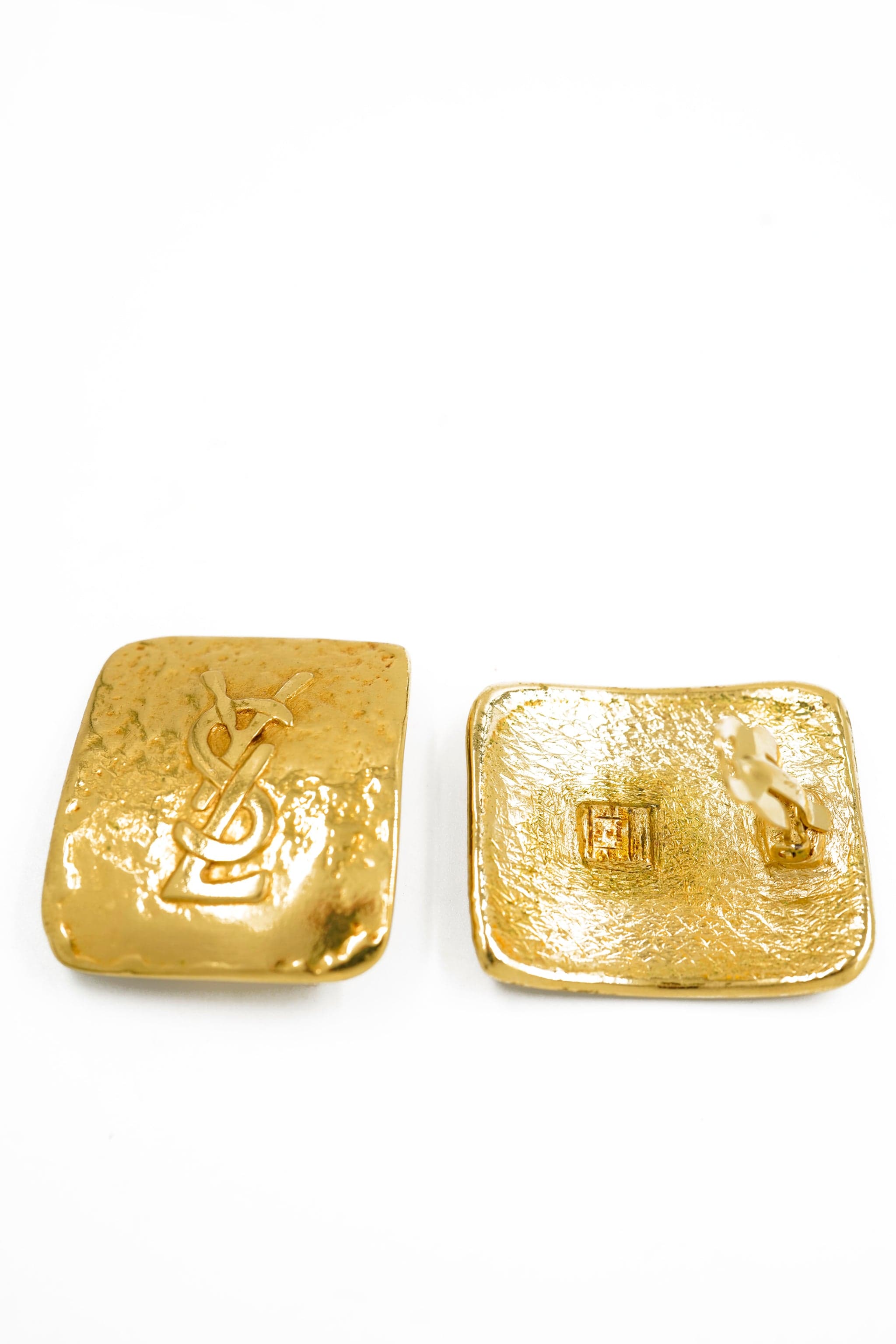 Yves Saint Laurent YSL rectangular logo earrings - AWL4199