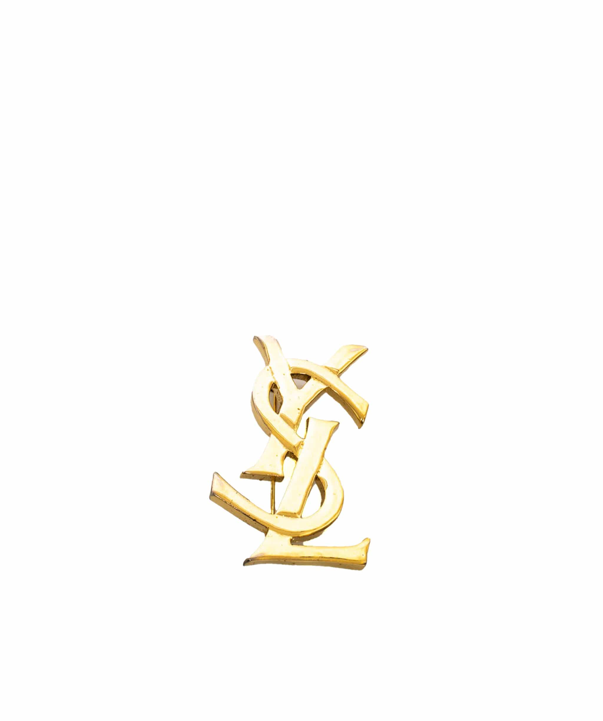 Yves Saint Laurent YSL Vintage Gold Brooch - AWL1863
