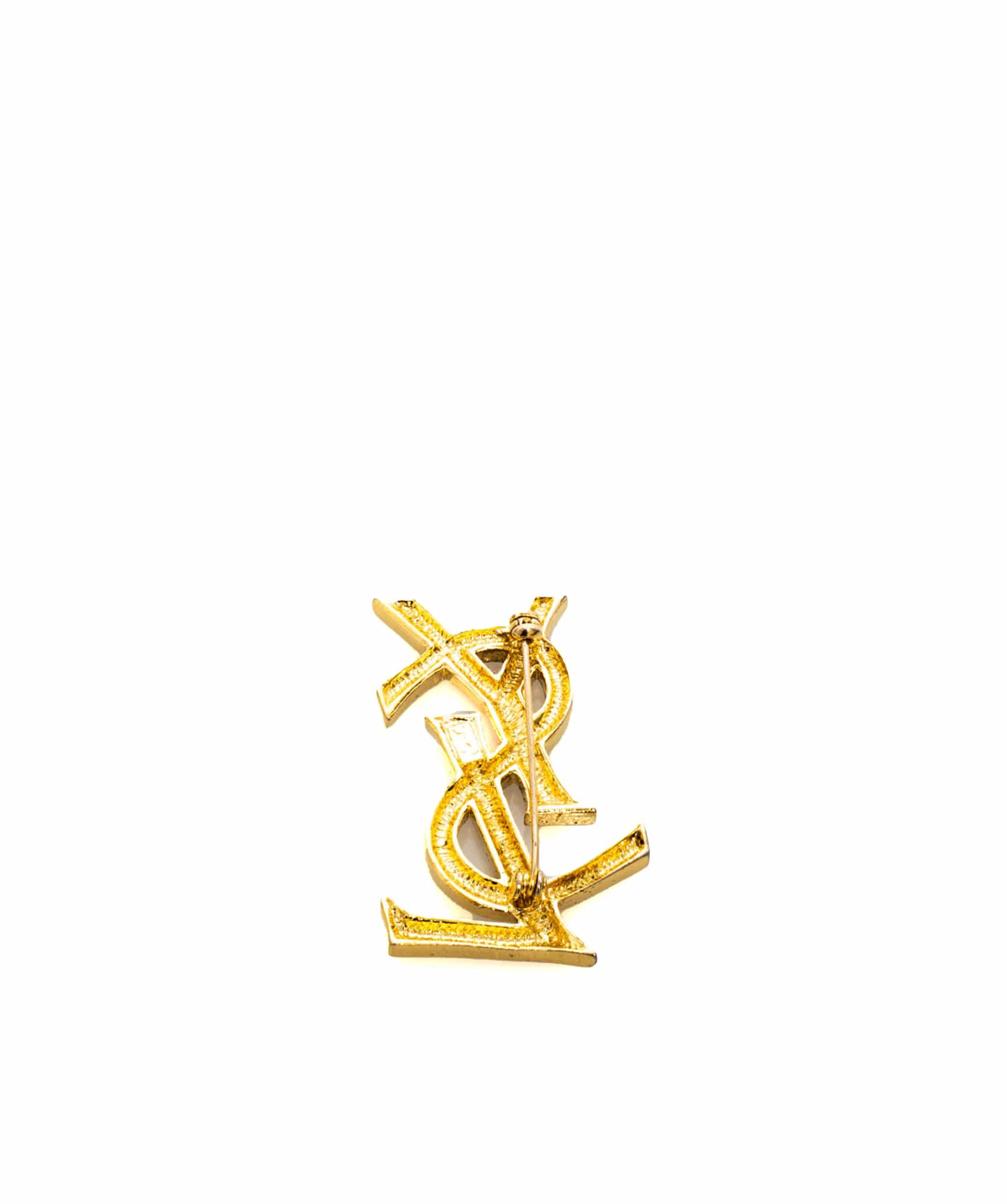 Yves Saint Laurent YSL Vintage Gold Brooch - AWL1863