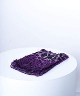 Yves Saint Laurent Yves Saint Laurent Purple Silk Leopard Print Scarf