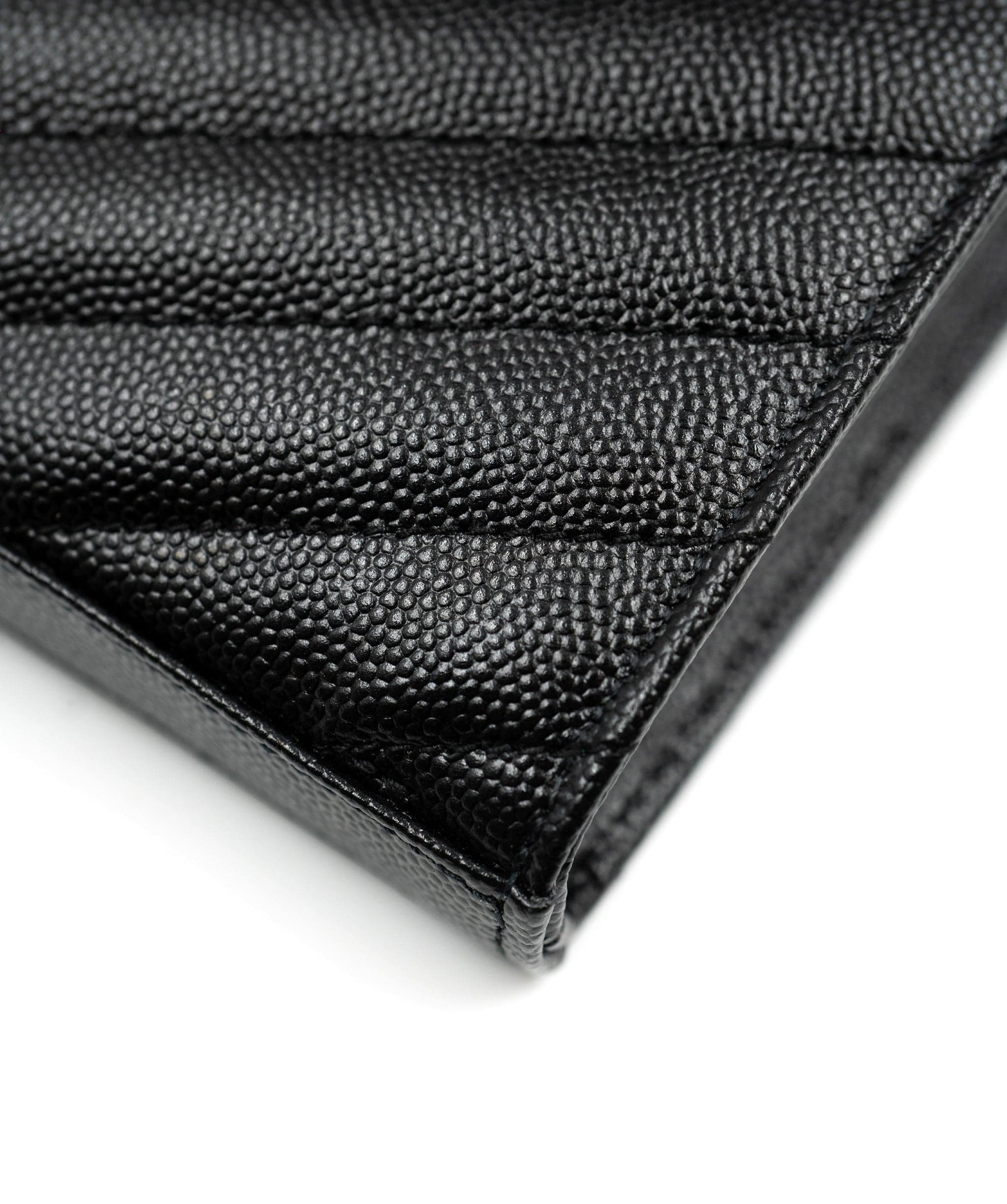 Yves Saint Laurent Black Chevron grained leather AGC1219