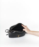 Yves Saint Laurent Saint Laurent Black Chevron Leather Camera Bag GHW